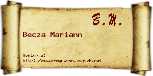 Becza Mariann névjegykártya