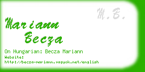 mariann becza business card